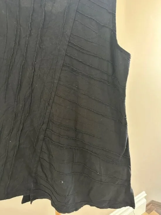 Habitat Black Cowl Neck Sleeveless Top Asymmetrical Stepped Hem Small - Picture 2 of 8